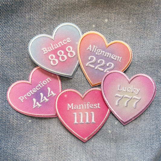 Angel Number Heart Patches - Wildflower + Co (2) group