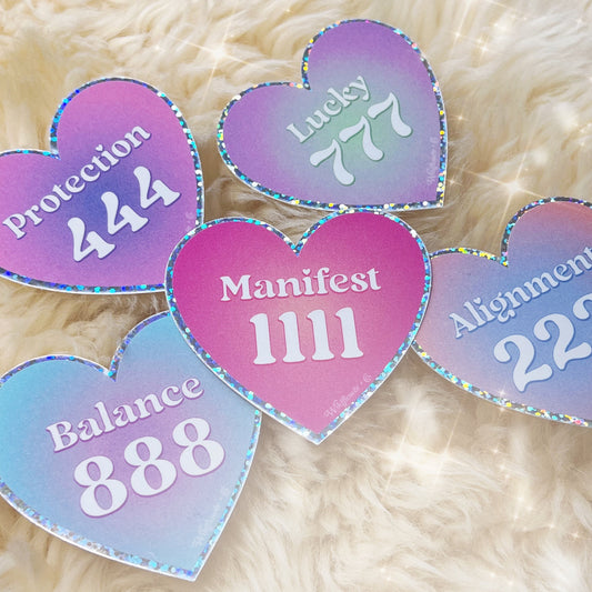 Angel Number Sticker 111 222 444 777 888 - Manifest Protection Balance Lucky Alignment - Wildflower + Co (1) group 