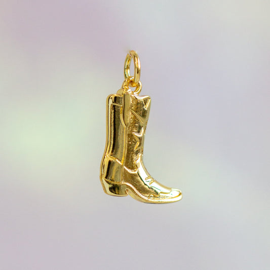 Cowgirl Boot Charm, Gold