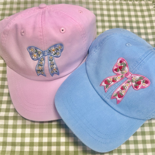 Gingham Bow Baseball Hat