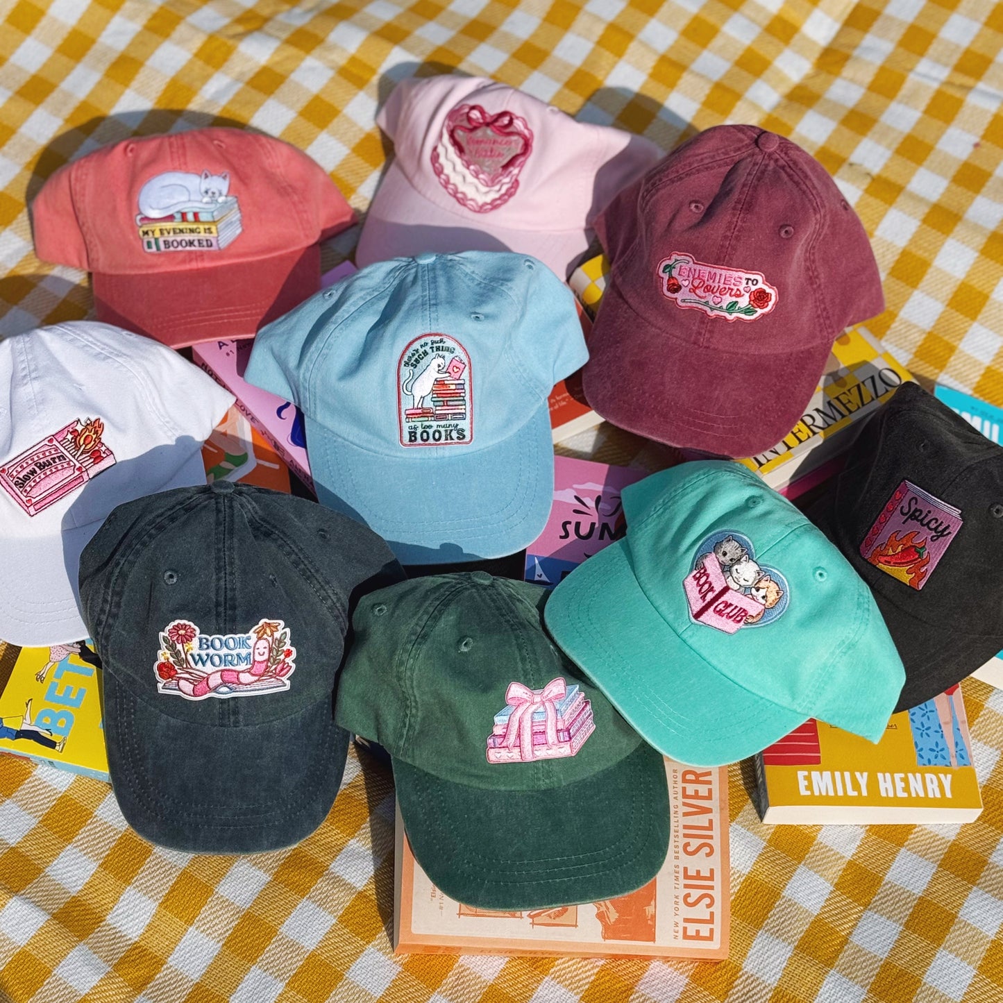 Bookish Baseball Hat with Embroidered Patch