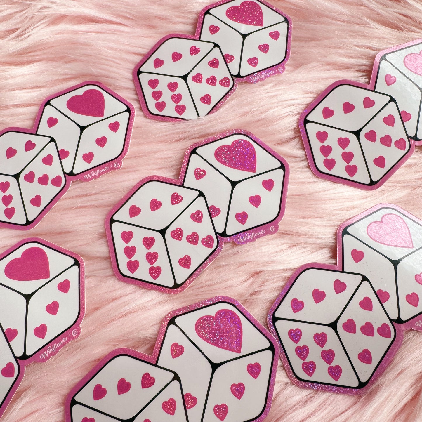 Heart Dice Sticker