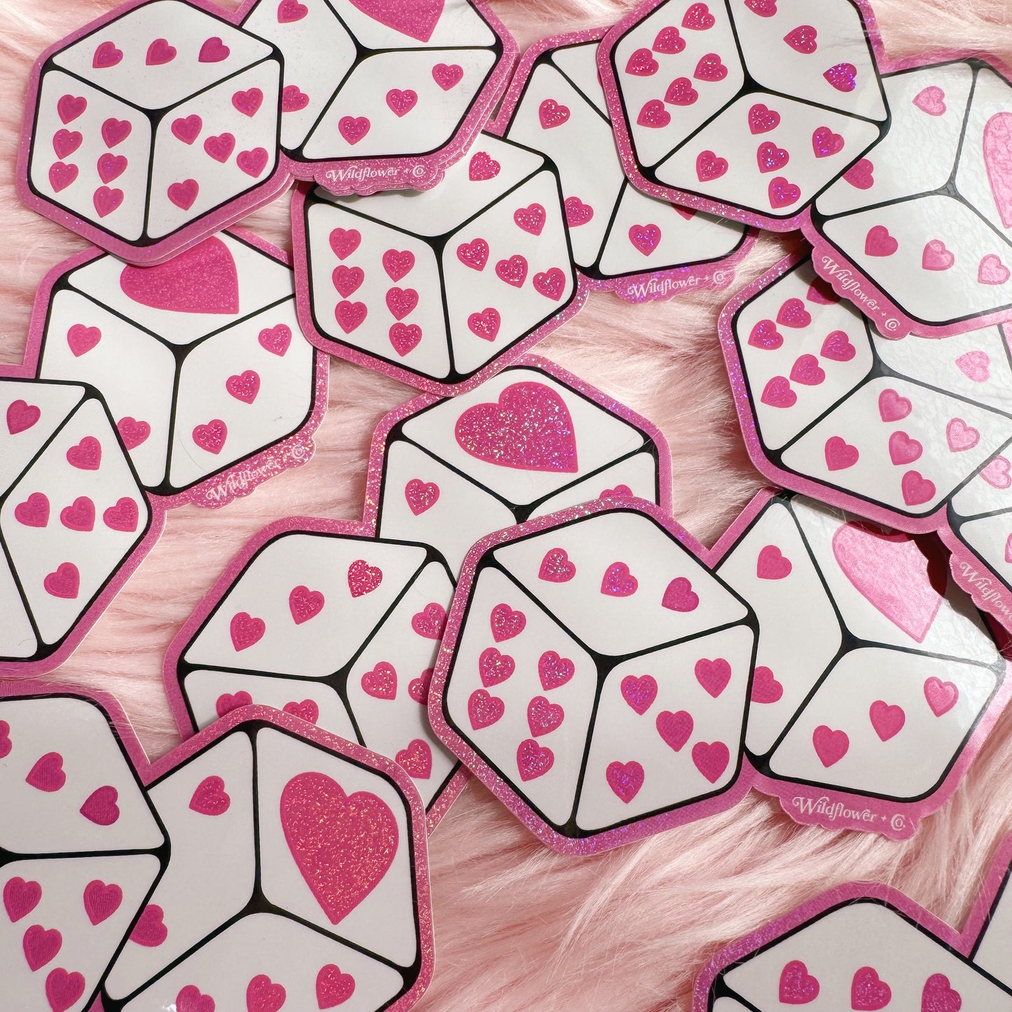 Heart Dice Sticker