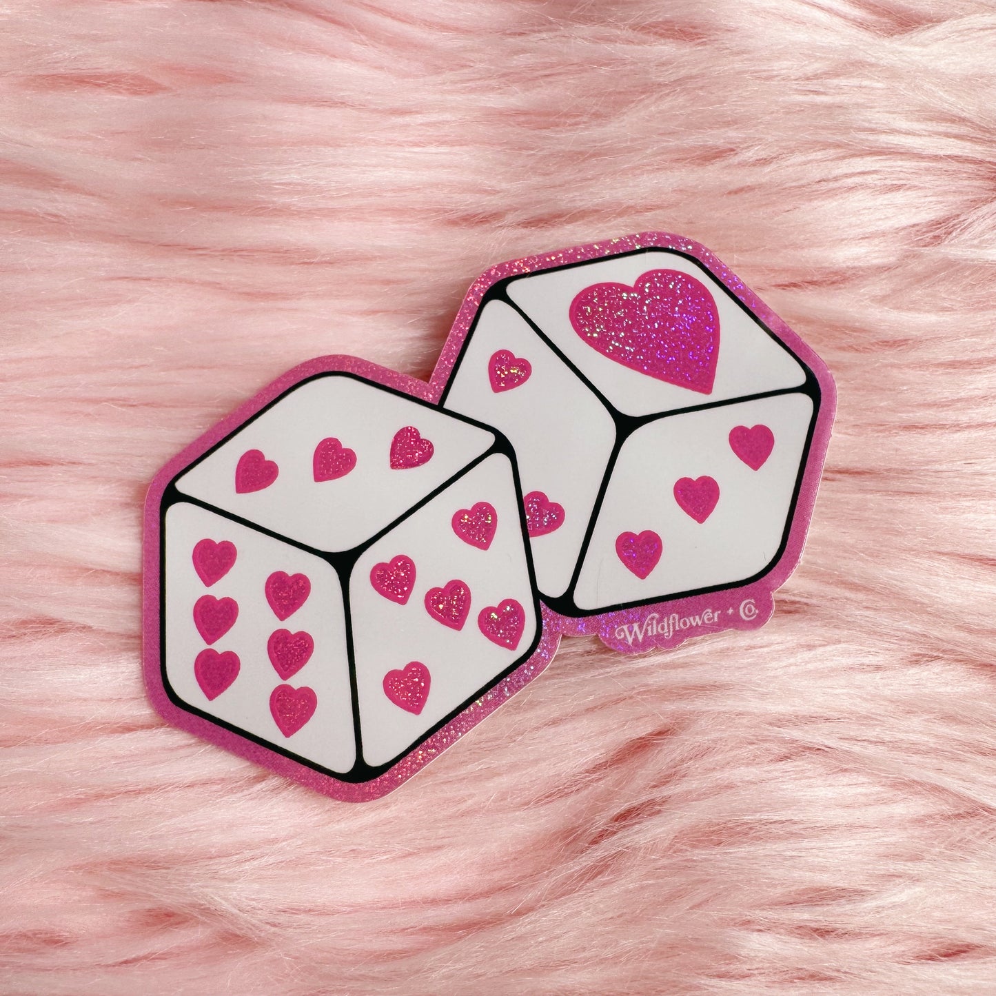 Heart Dice Sticker