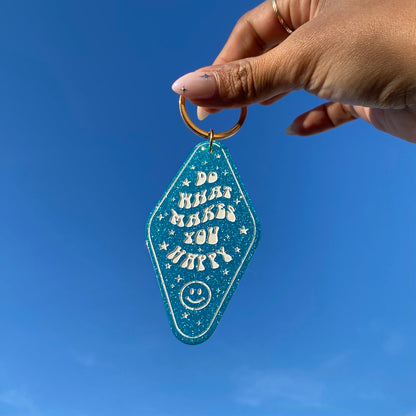 Positive Affirmation Glitter Motel Keychain