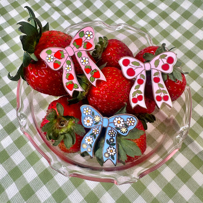 Cherry Bow Enamel Pin