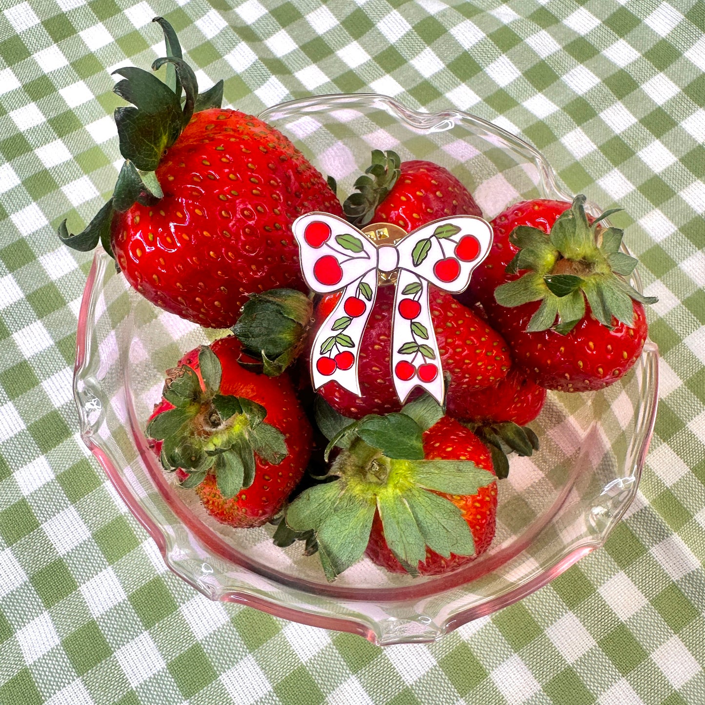 Cherry Bow Enamel Pin