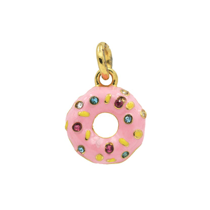 JW00192-GLD-OS Donut Charm Pendant Pink Gold - Wildflower + Co. floating