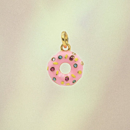 JW00192-GLD-OS Donut Charm Pendant Pink Gold - Wildflower + Co.