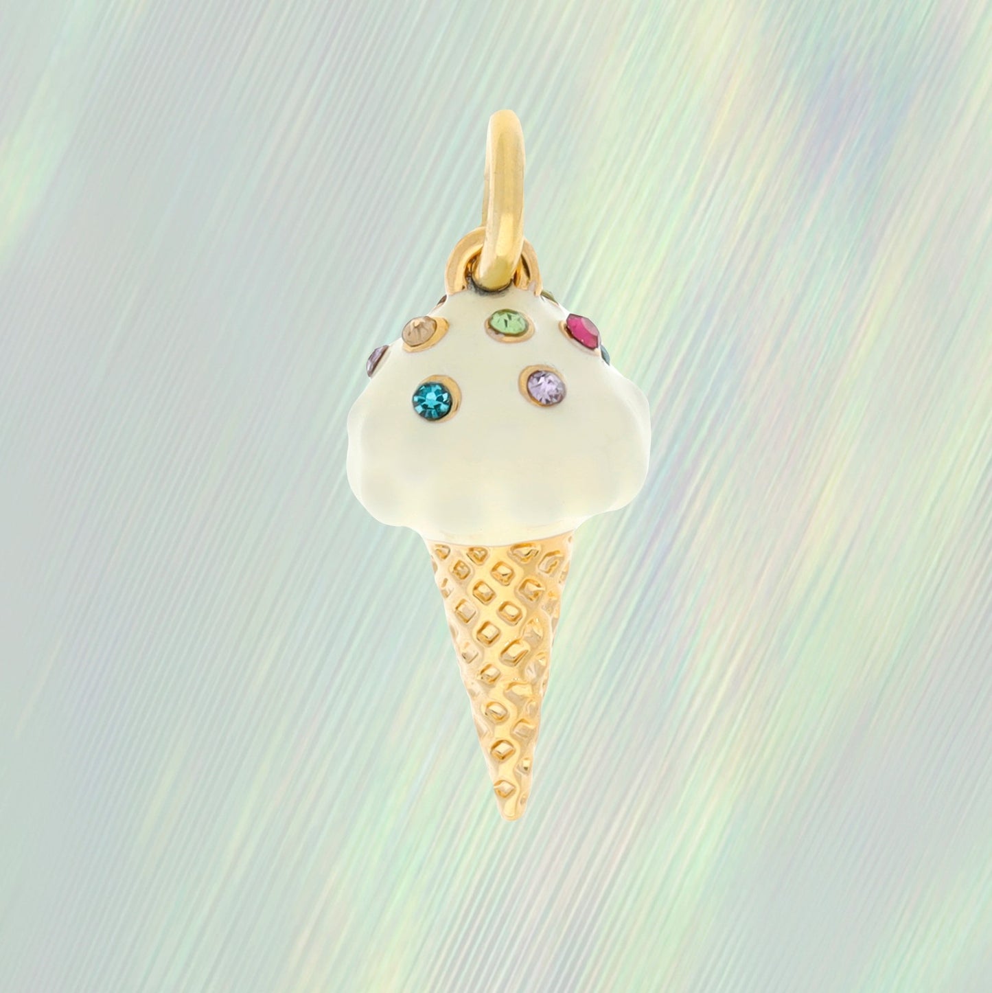 Ice Cream Cone Charm, Gold