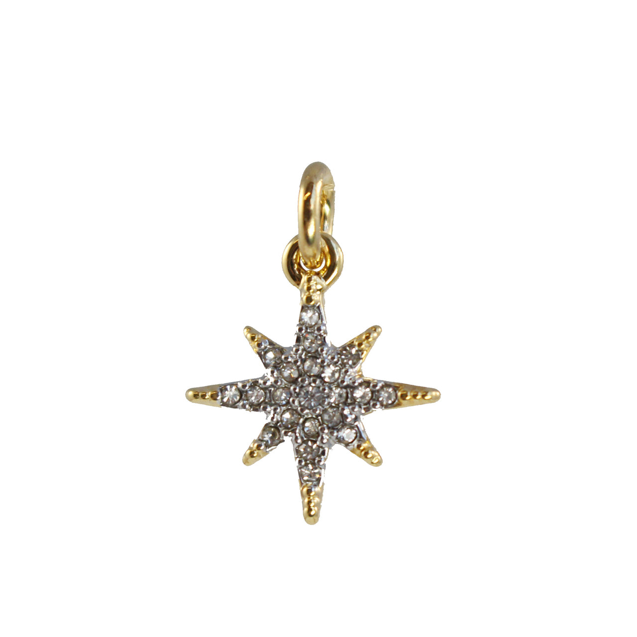 JW00311GLDOS - Pave North Star Charm - Pendant - Dainty Gold - Tiny - Delicate - Good Luck - Graduate - Graduation - Journey - Adventure - Wanderlust  - Wildflower + Co. 