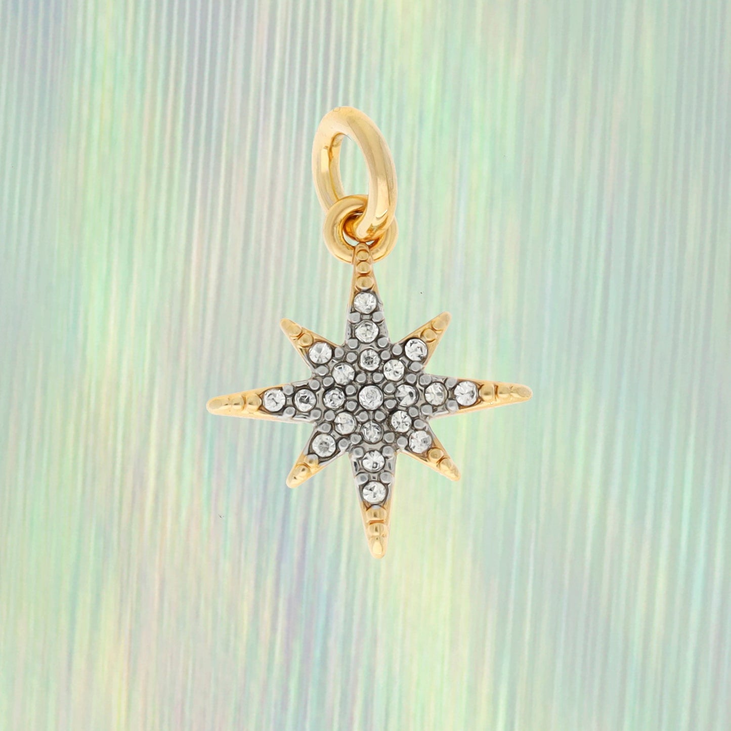 JW00311GLDOS - Pave North Star Charm - Pendant - Dainty Gold - Tiny - Delicate - Good Luck - Graduate - Graduation - Journey - Adventure - Wanderlust  - Wildflower + Co. 