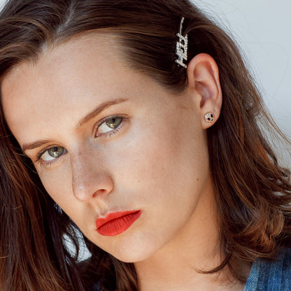 Alien Stud Earrings, Lilac Glitter