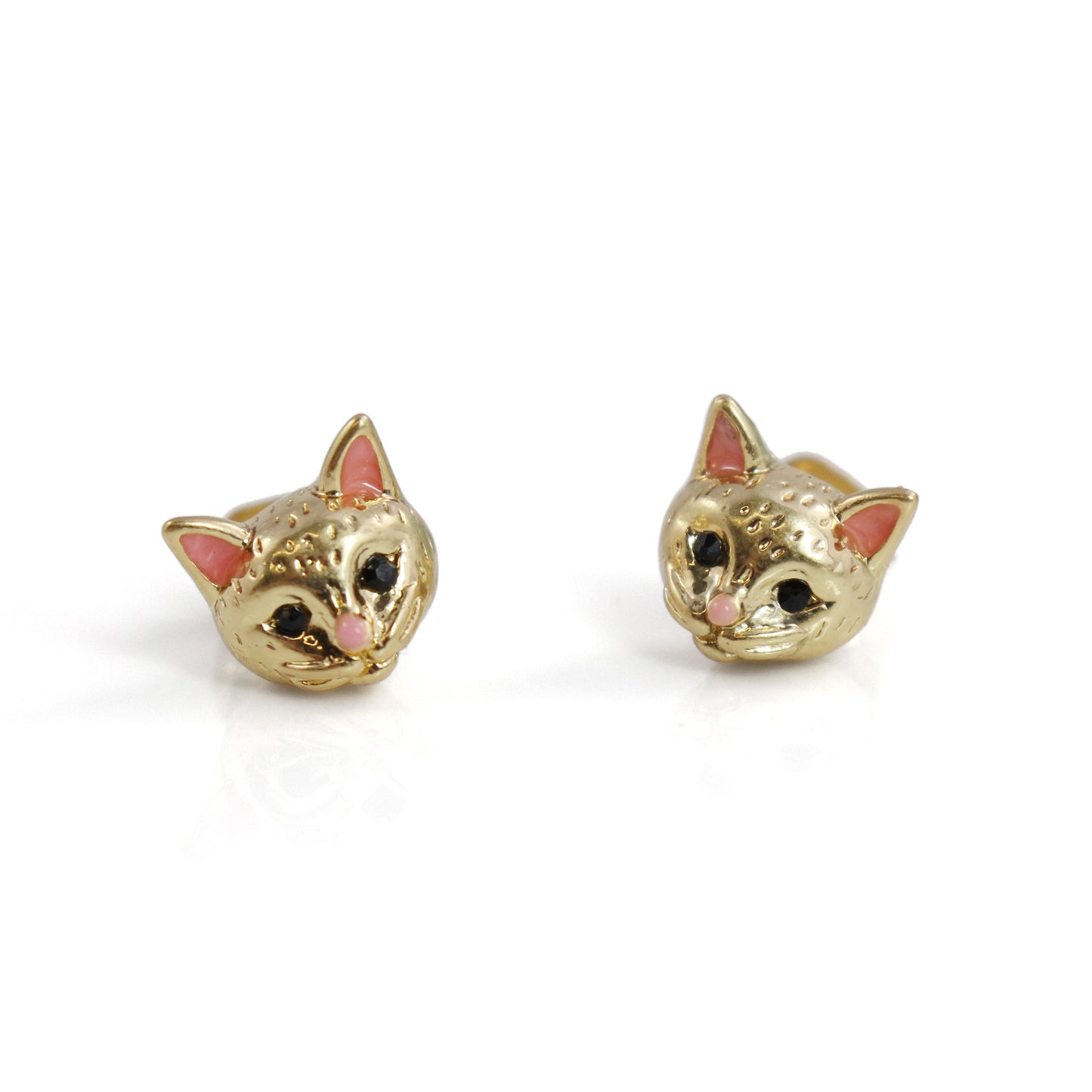 JW00431-GLD-OS-R - Cat Stud Earrings - Cute - Wildflower + Co. Jewelry Gifts  - clean
