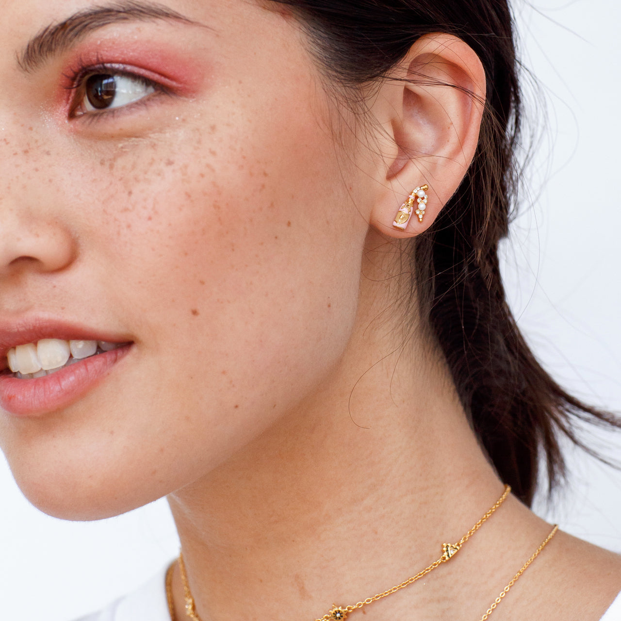 Rose Champagne Earrings