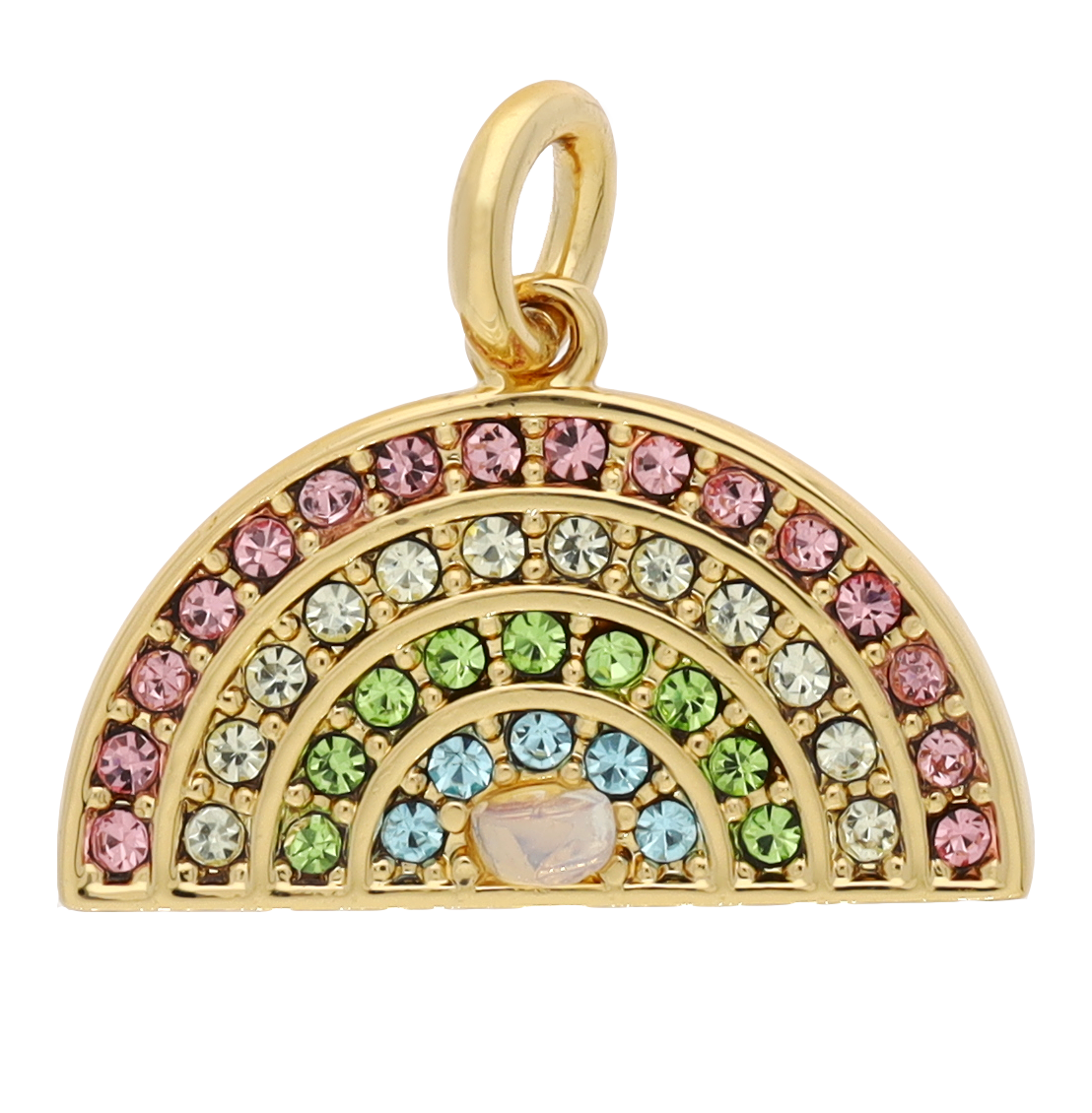 JW00877-GLD-OS - Rainbow Charm- Pastel Pave _ Gold - New Thumbnail floating