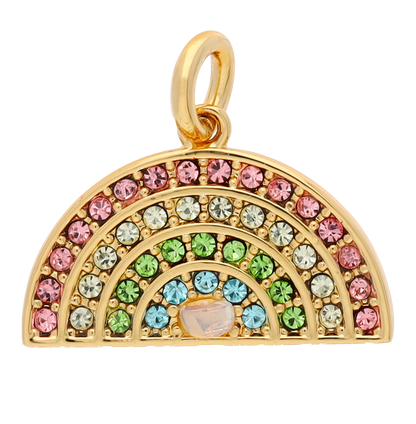 JW00877-GLD-OS - Rainbow Charm- Pastel Pave _ Gold - New Thumbnail floating