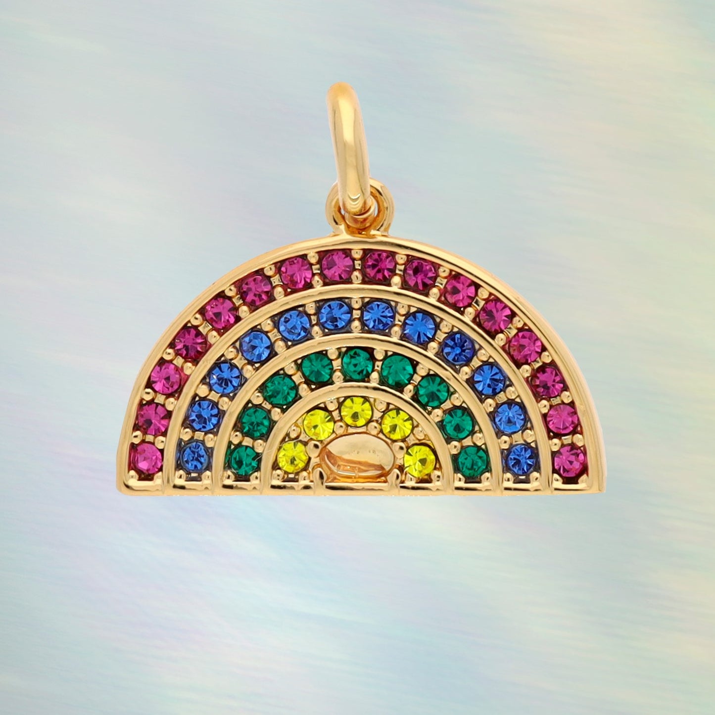 Rainbow Charm - Gold & Bright Pave