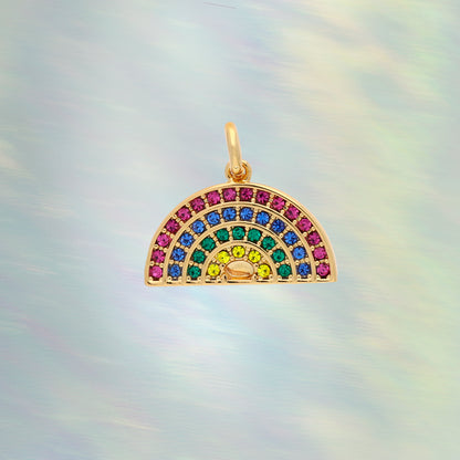 Rainbow Charm - Gold & Bright Pave