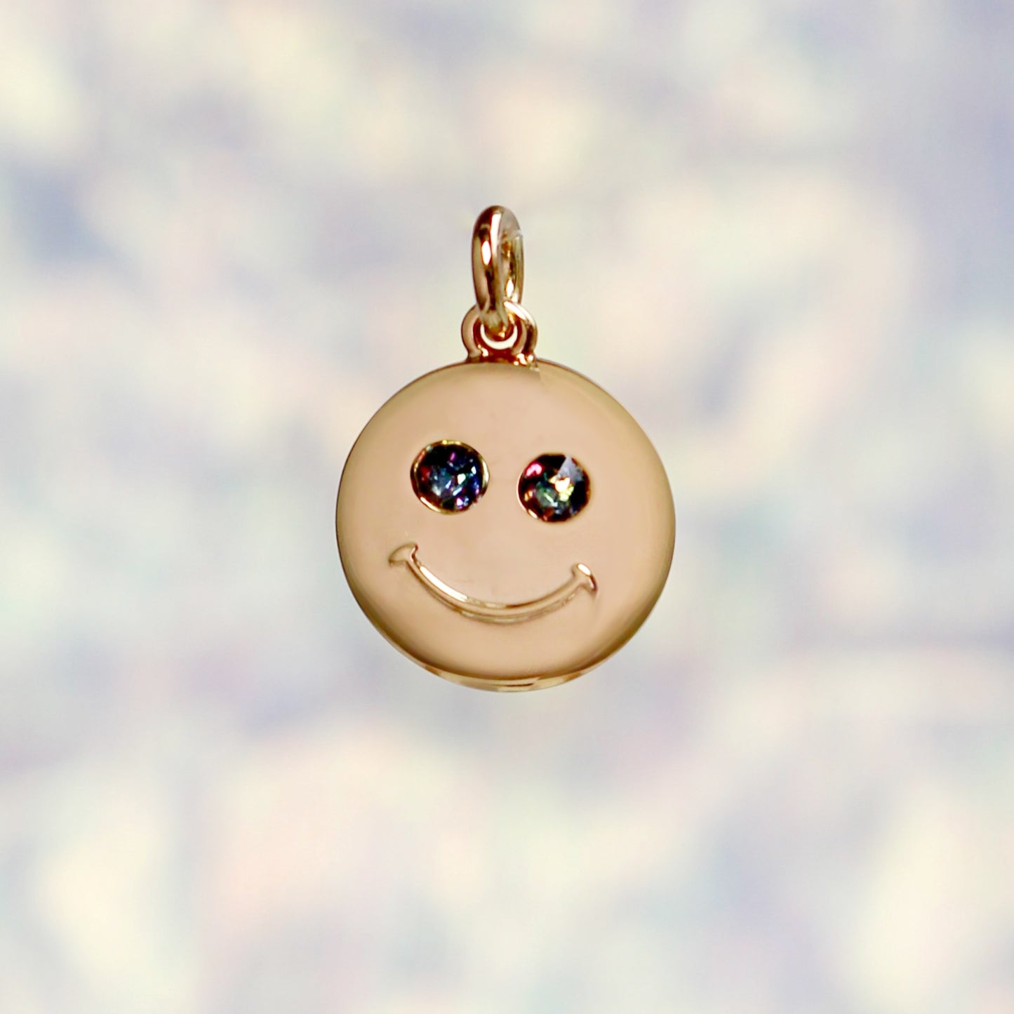 Smiley Face w. Gem Eyes Charm