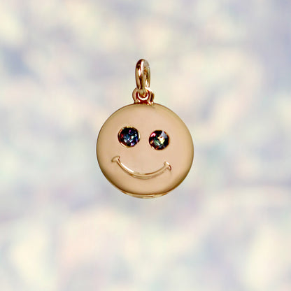 Smiley Face w. Gem Eyes Charm