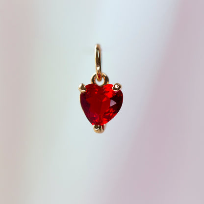 Heart Birthstone Charm, All Months