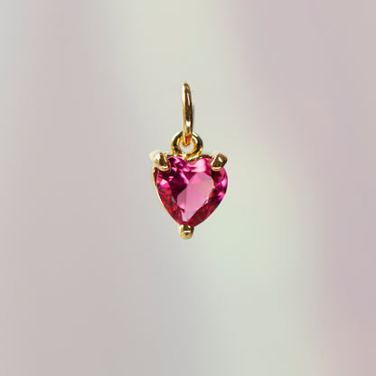 Heart Birthstone Charm, All Months