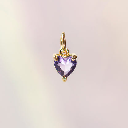 Heart Birthstone Charm, All Months