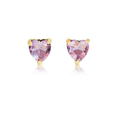 Heart Birthstone Stud Earrings - All Months