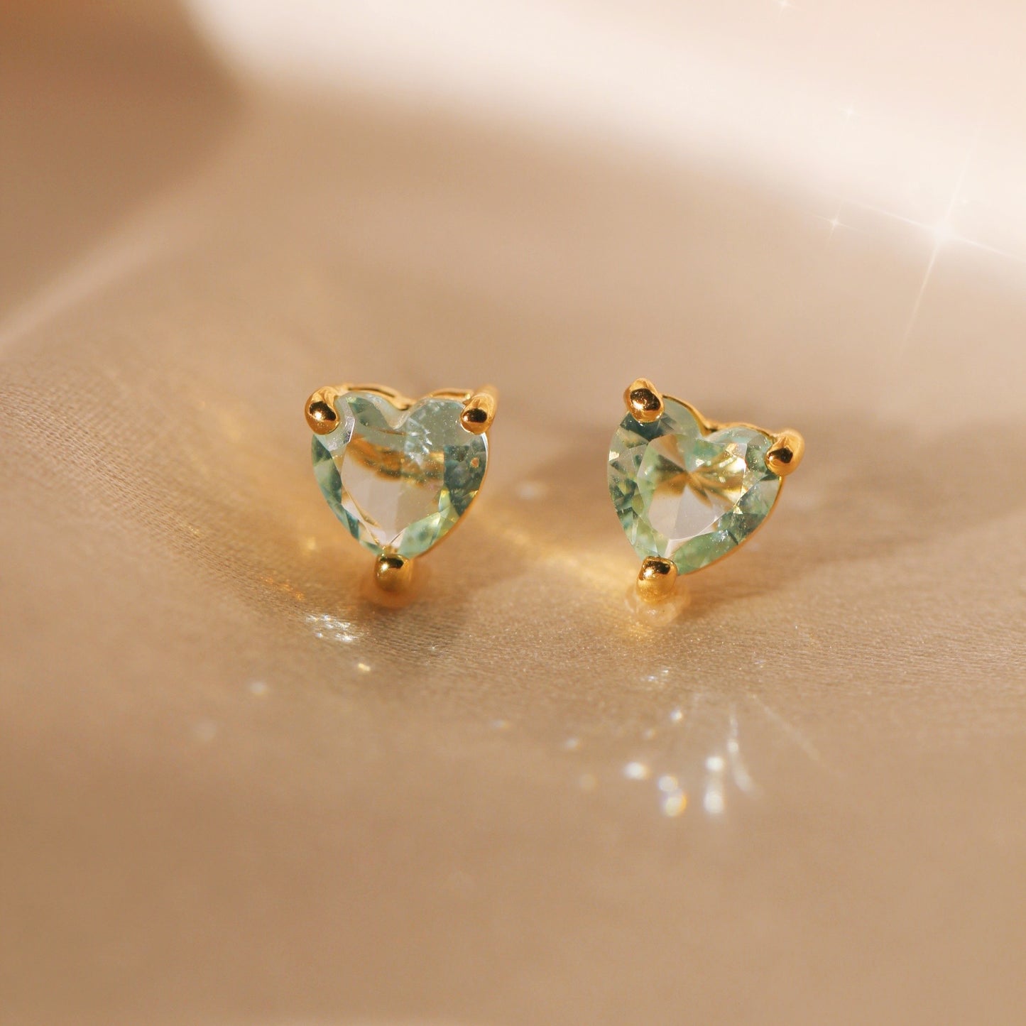 Heart Birthstone Stud Earrings - All Months