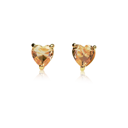 Heart Birthstone Stud Earrings - All Months