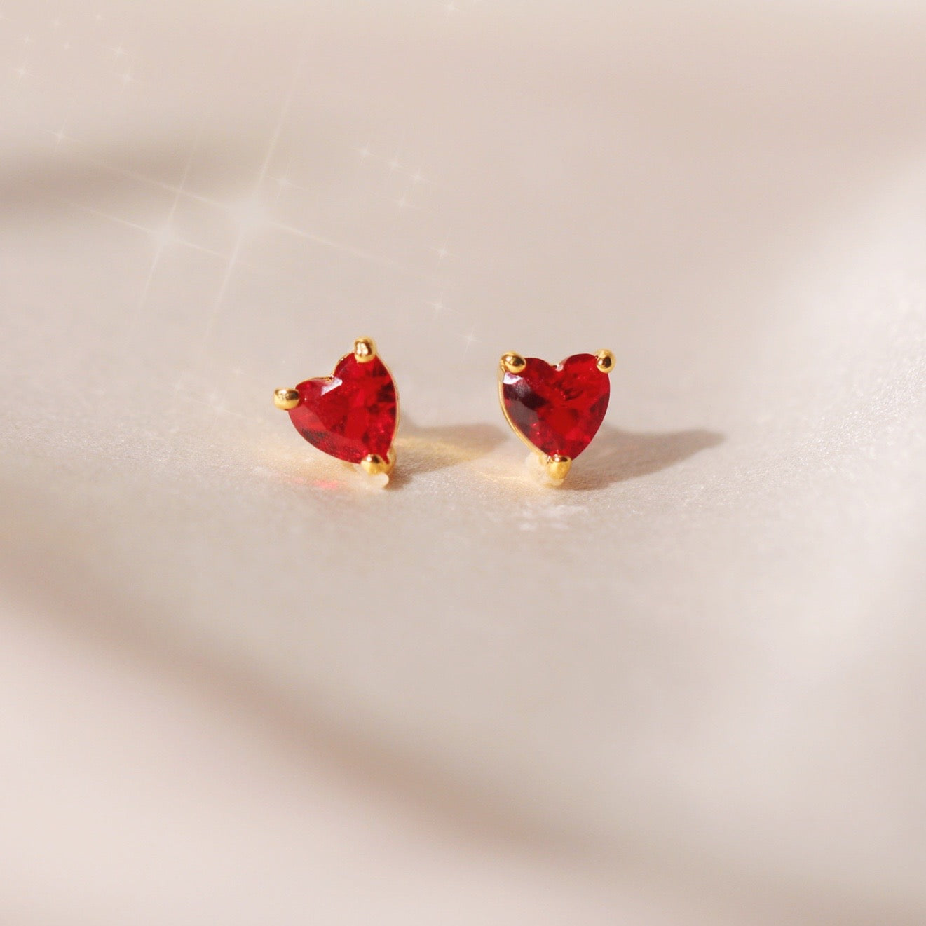 Heart Birthstone Stud Earrings - All Months