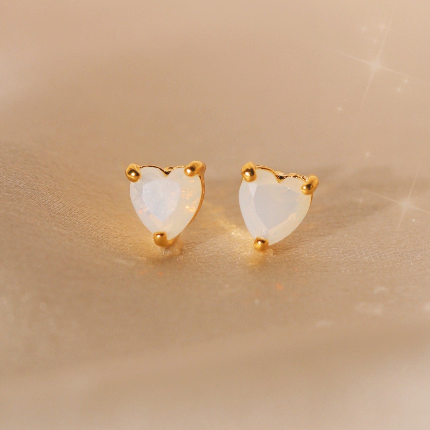 Heart Birthstone Stud Earrings - All Months