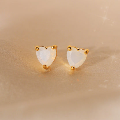 Heart Birthstone Stud Earrings - All Months