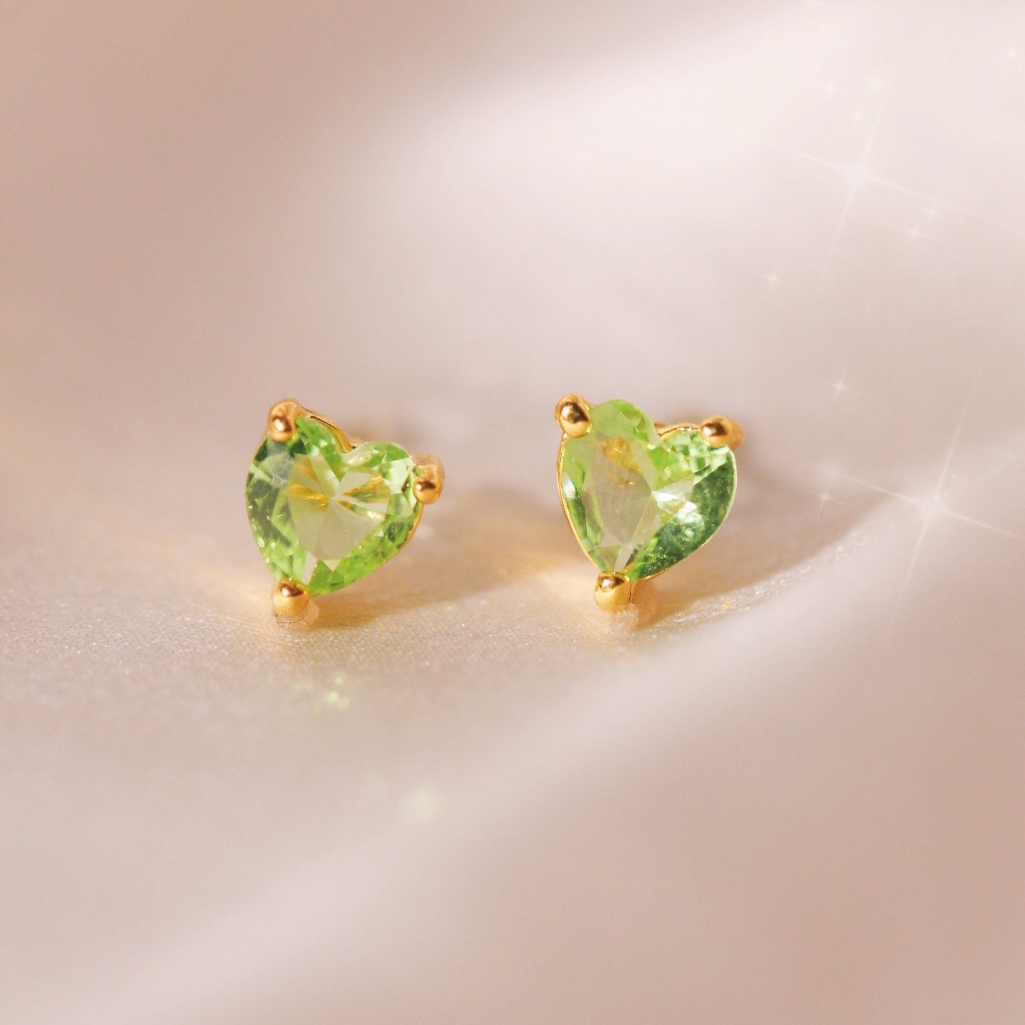 Heart Birthstone Stud Earrings - All Months