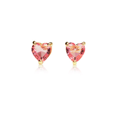 Heart Birthstone Stud Earrings - All Months