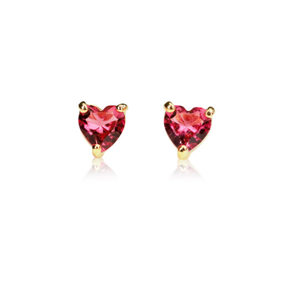 Heart Birthstone Stud Earrings - All Months