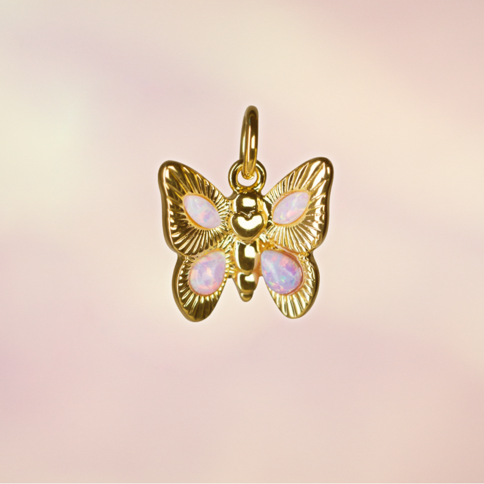 Butterfly Charm - Opal