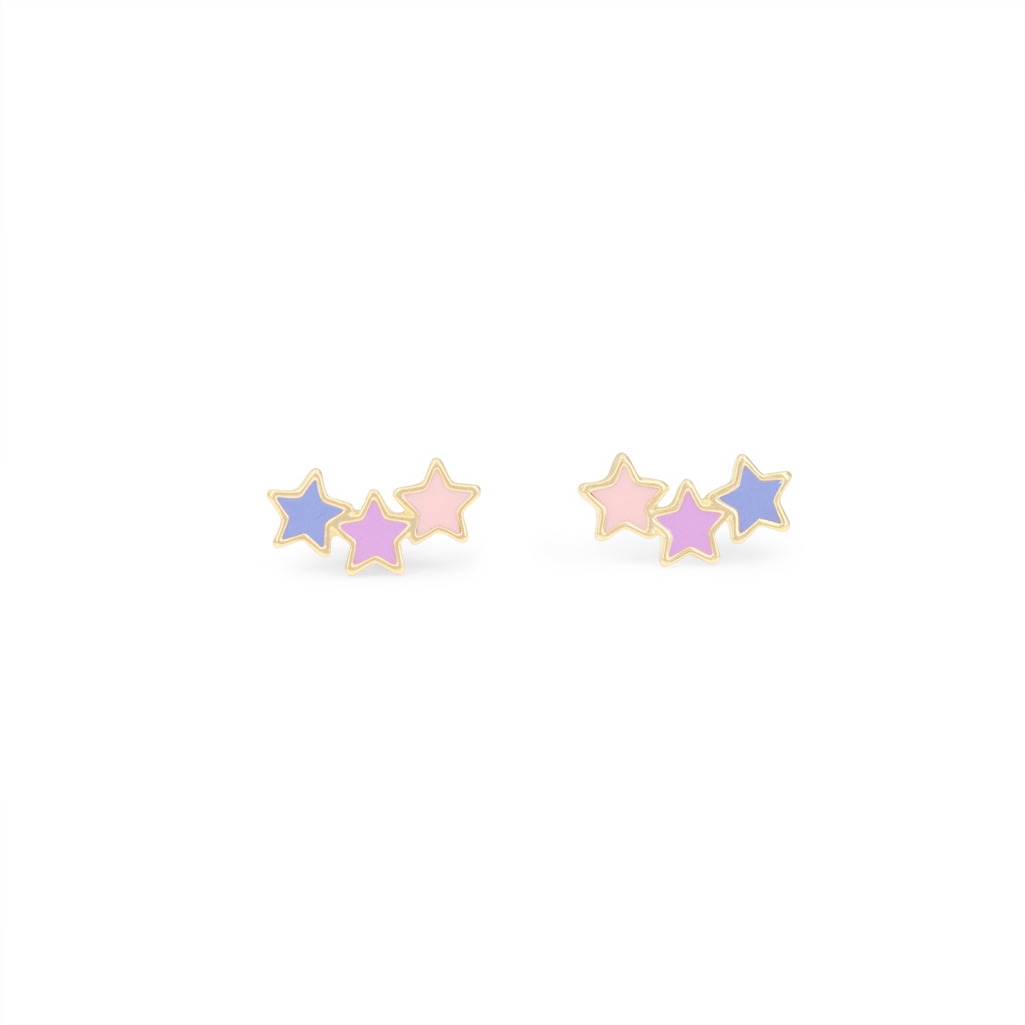 JW01012-GLD-OS - Pastel Star Stud Earrings, Enamel  - Wildflower + Co floating