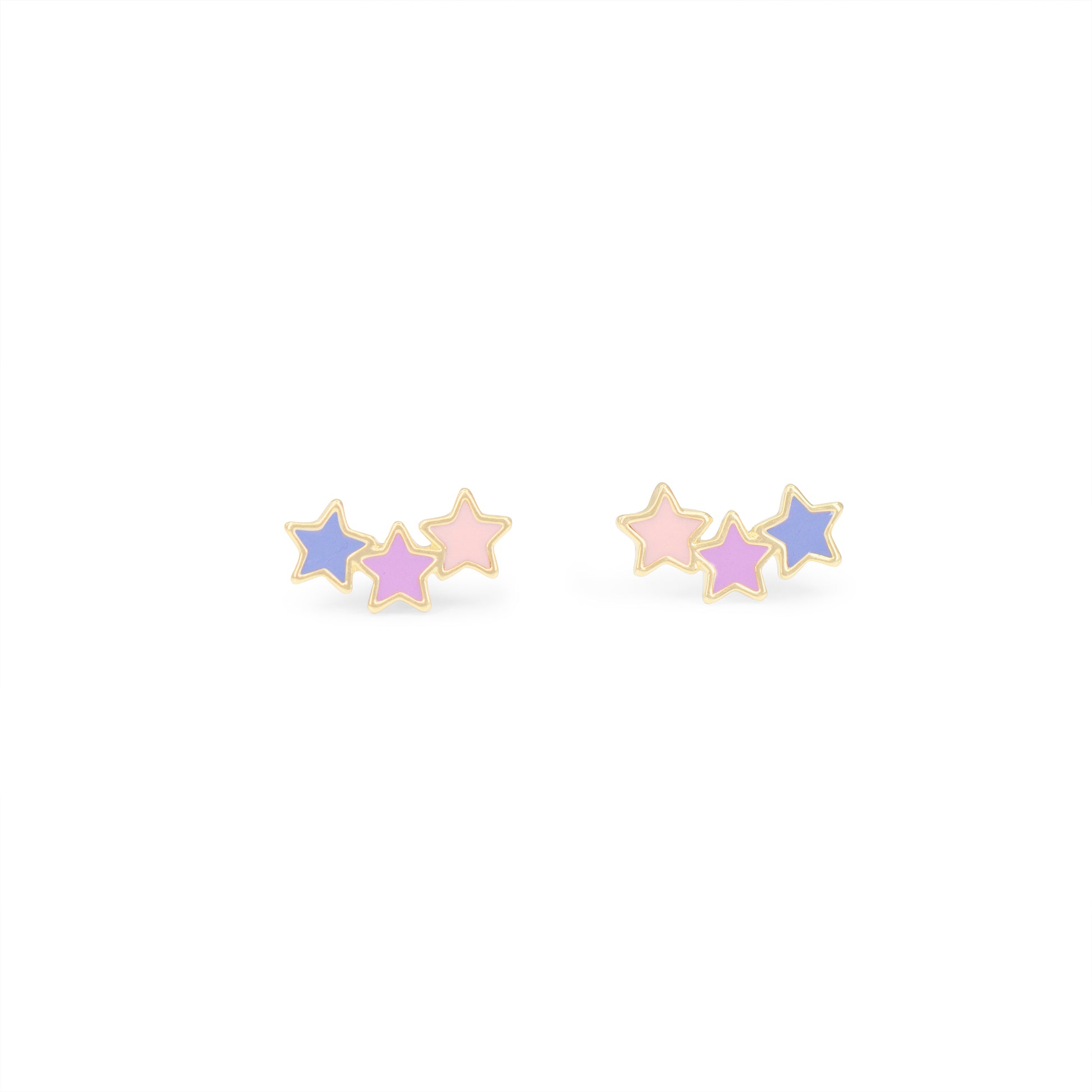 JW01012-GLD-OS - Pastel Star Stud Earrings, Enamel  - Wildflower + Co floating