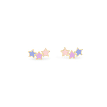JW01012-GLD-OS - Pastel Star Stud Earrings, Enamel  - Wildflower + Co floating
