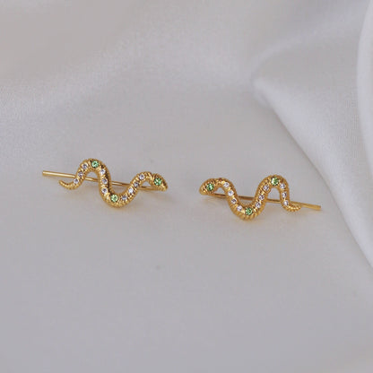 JW01015-GLD-OS - Snake Crawler Earrings - Wildflower + Co (1)