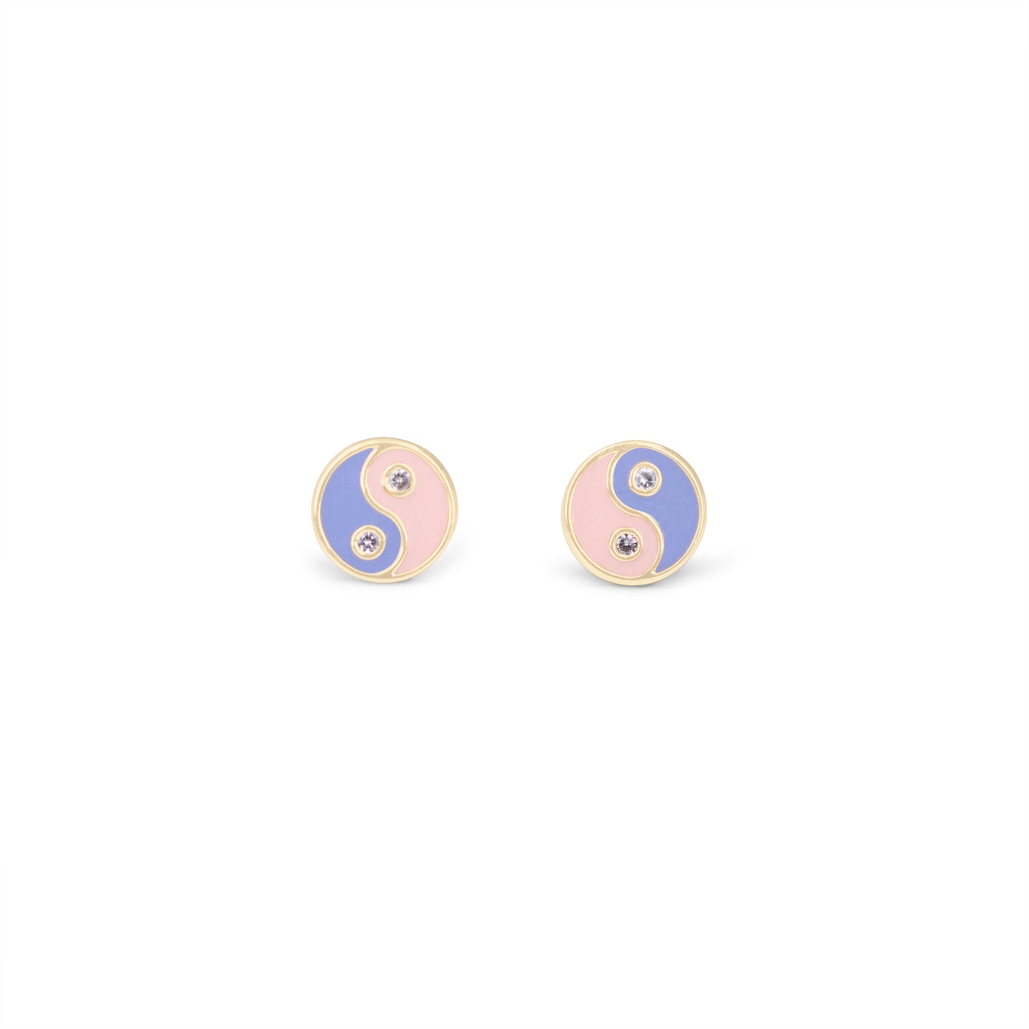JW01020-GLD-OS - Yin Yang Stud Earrings - Pink & Blue Enamel - Wildflower + Co (1)floating