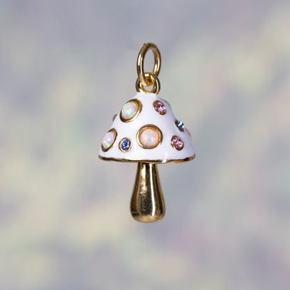 Opal Mushroom Charm
