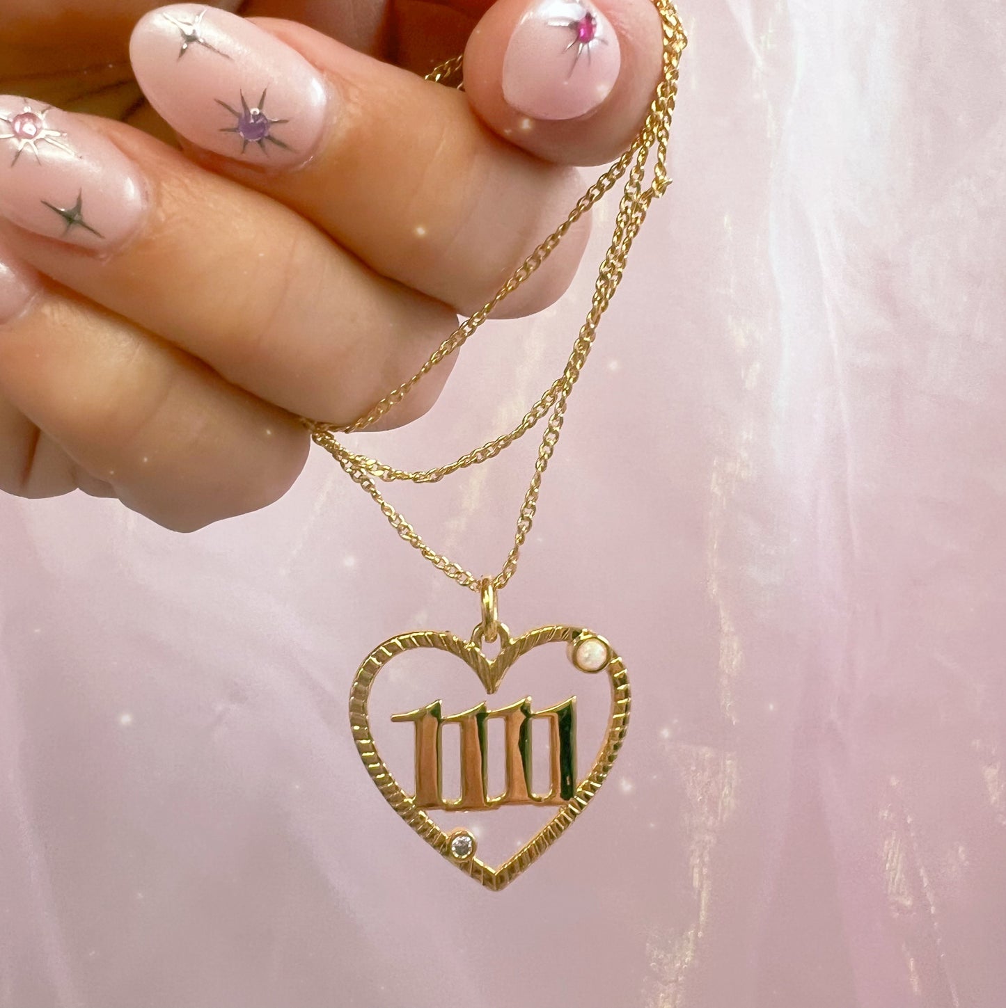 Angel Number Charm Necklace 1111 222 333 444 777