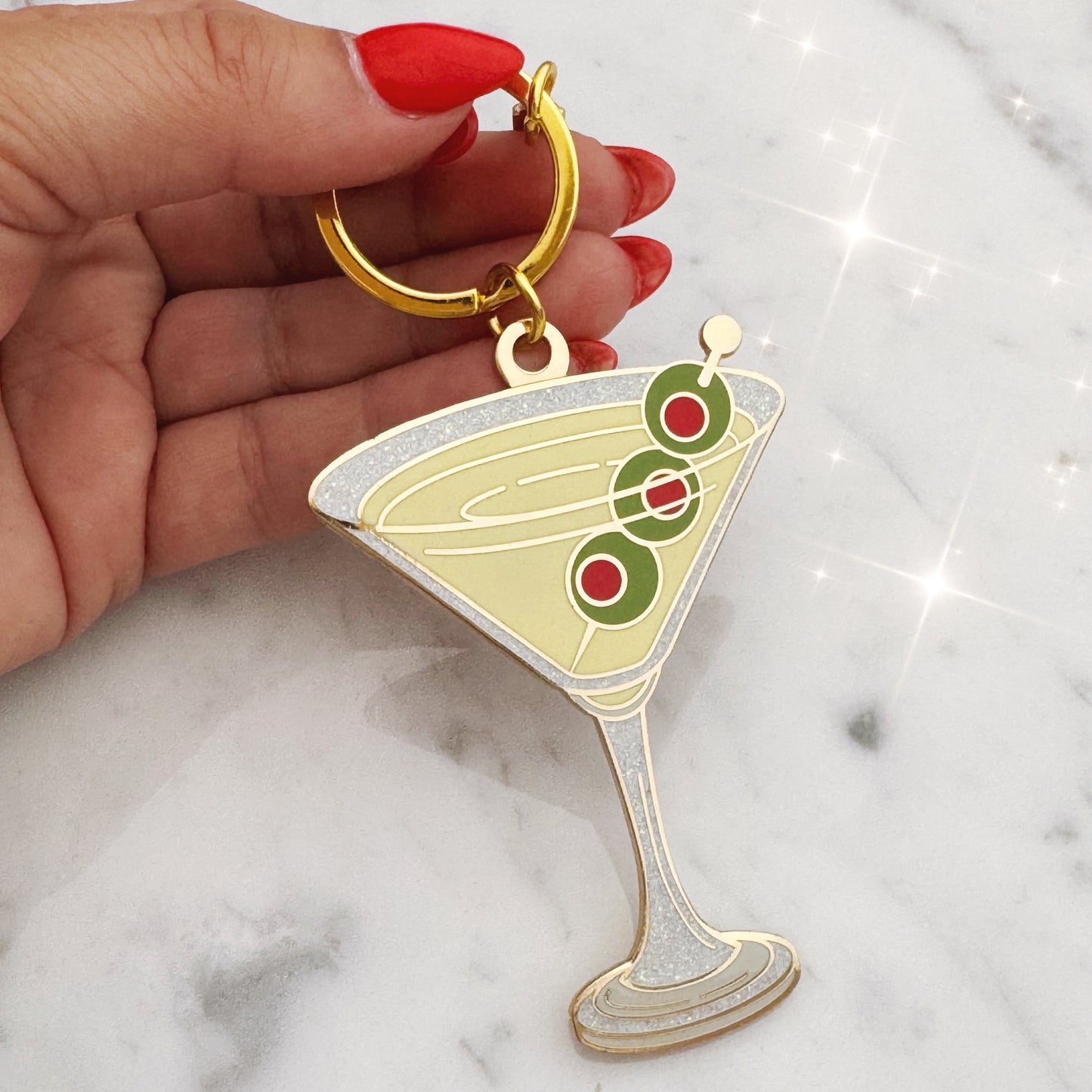 Dirty Martini Enamel Keychain