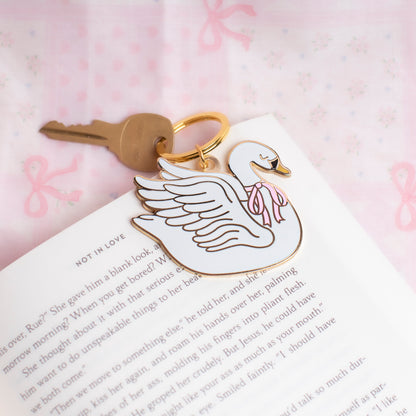 Swan Enamel Keychain