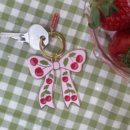 Cherry Bow Keychain - Bag Charm