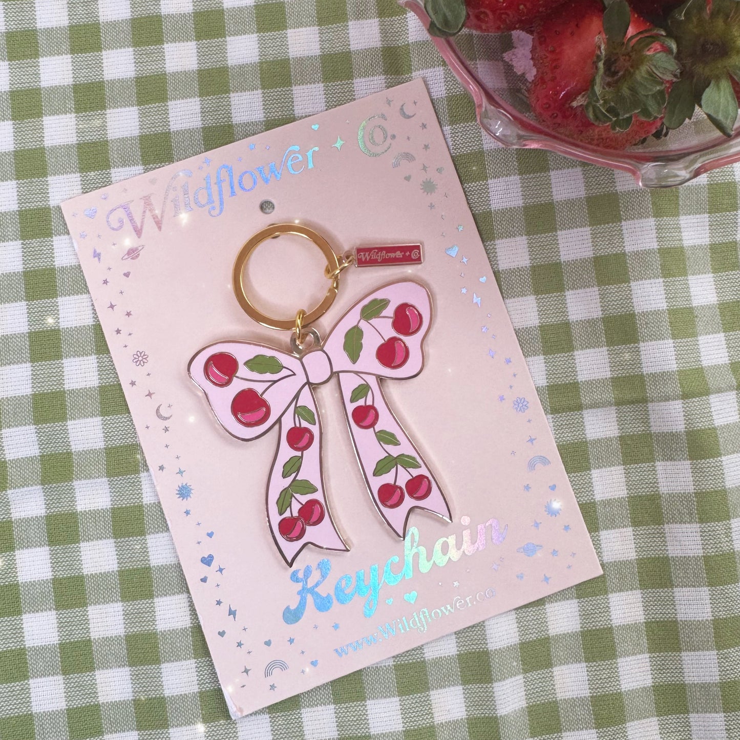 Cherry Bow Keychain - Bag Charm