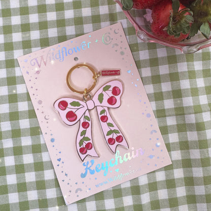Cherry Bow Keychain - Bag Charm